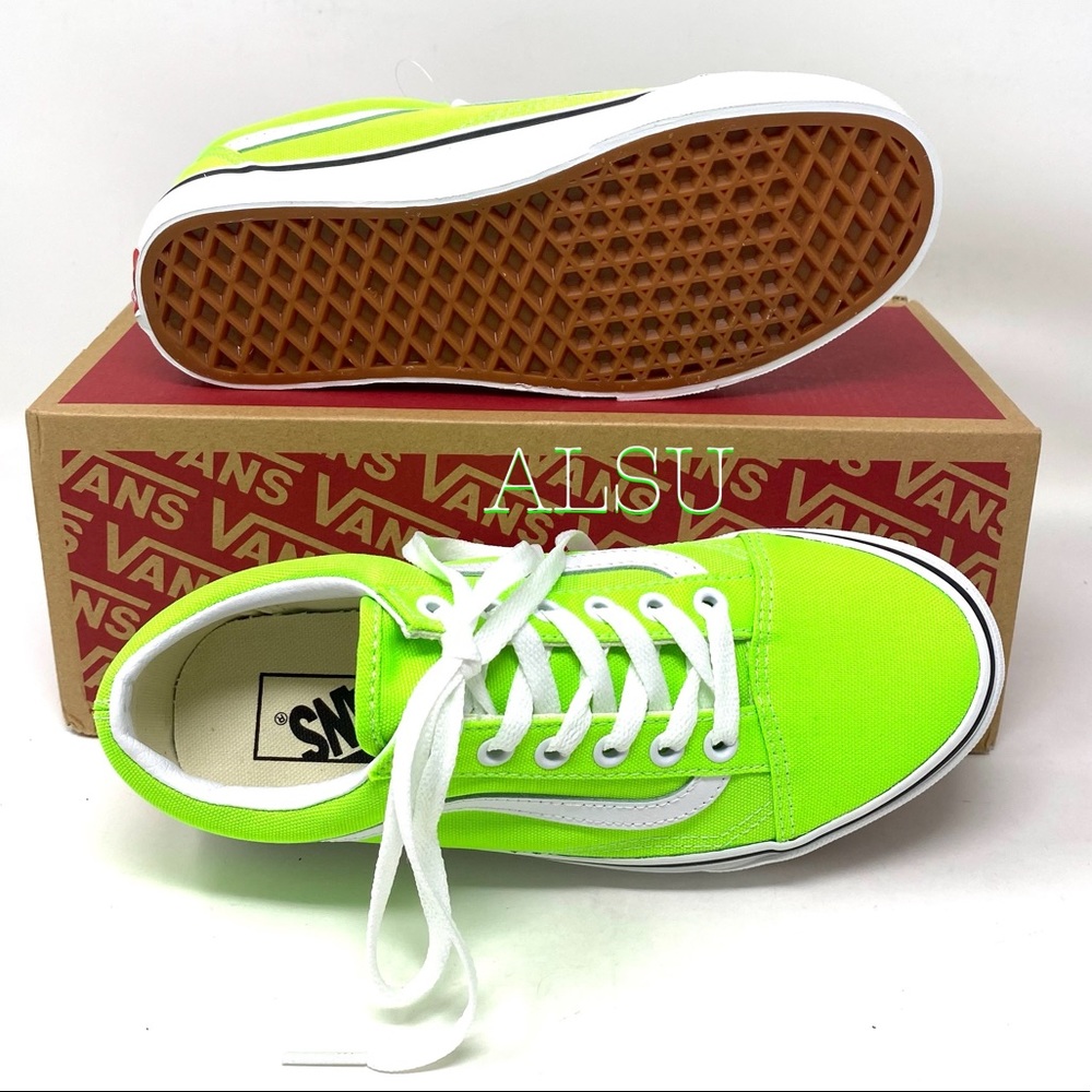 VANS Old Skool Neon Green Casual Canvas Shoes Women Size 6.5 Skate VN0A4U3BWT5 - Picture 6 of 12